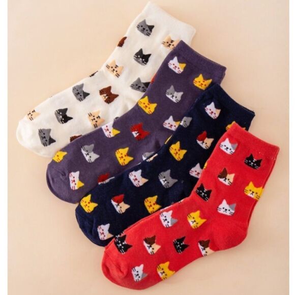 Colorful Cat Print Socks Bundle - Picture 5 of 5